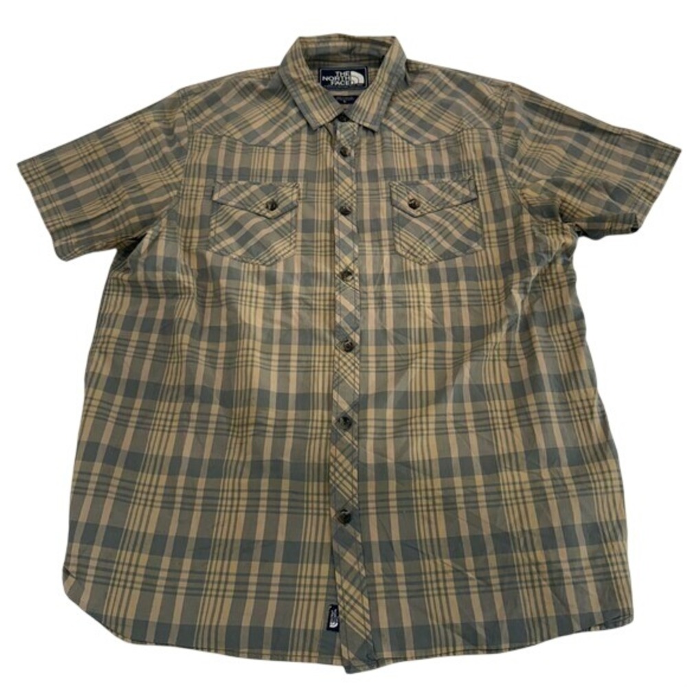 The North Face Plaid Button Up Shirt Mens XL Short Sleeve Outdoor